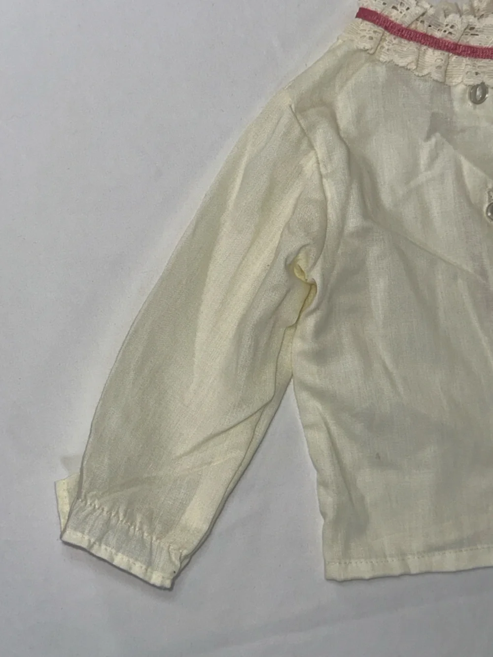 Vintage Carters Baby Blouse Size 12 Months Made in USA Lace Collar Top